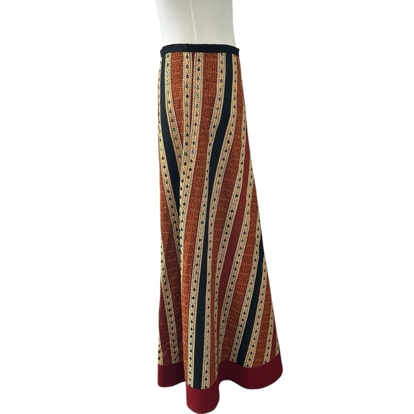 Willie Smith Beaded Bohemian New Without Tags Chevron Patterned Maxi Skirt - Picture 2 of 15